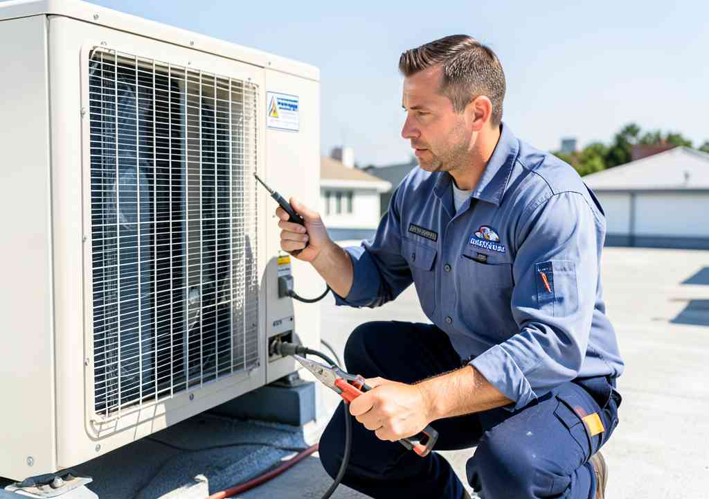 HVAC technician servicing a system in Jacana