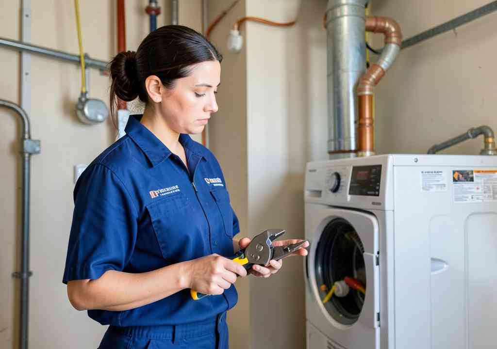 HVAC technician servicing a system in Oak Park